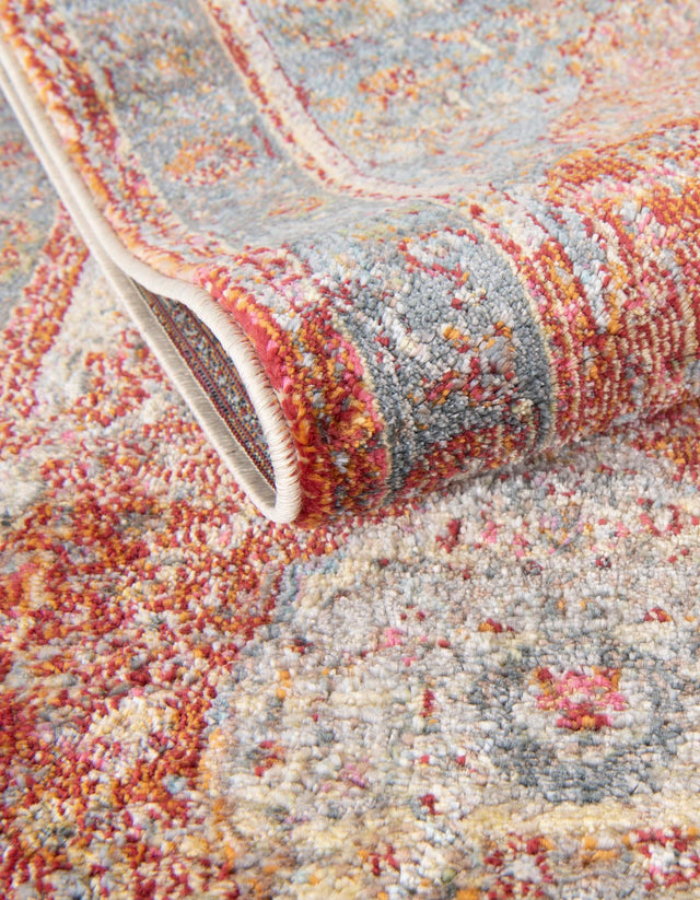 Rust Red 6' 1 x 6' 1 Baracoa Square Area Rug 100% Polypropylene Distressed Vintage Living Dining Room Office Traditional Carpet for Sale at Rug Engine