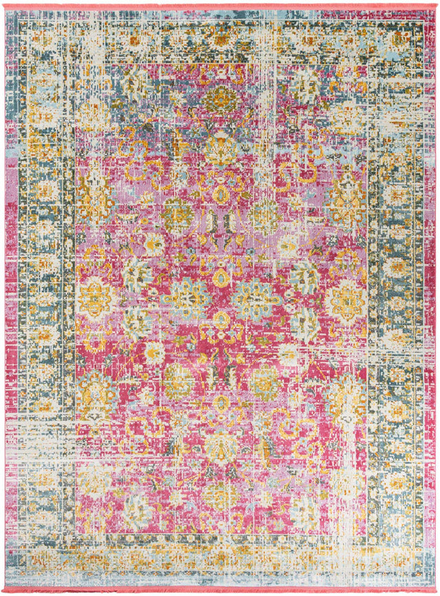 Pink 10' x 13' 1 Paragon Rectangle Area Rug 100% Polypropylene Colorful Vivid Boho Style Modern Carpet for Unique Interiors for Sale at Rug Engine