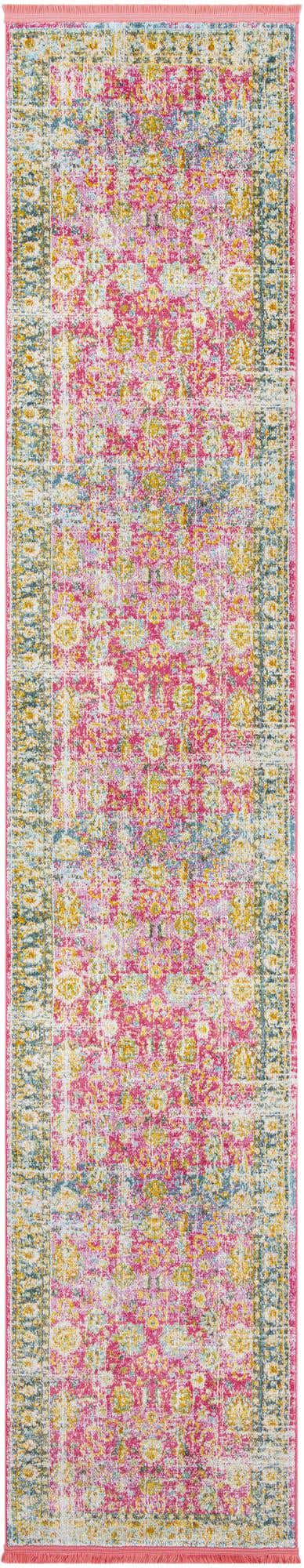 Pink 2' 7 x 13' 1 Paragon Runner Area Rug 100% Polypropylene Colorful Vivid Boho Style Modern Carpet for Unique Interiors for Sale at Rug Engine
