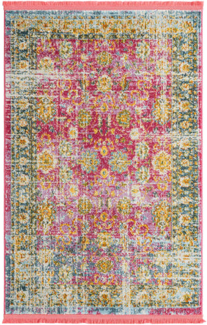 Pink 3' 3 x 5' 3 Paragon Rectangle Area Rug 100% Polypropylene Colorful Vivid Boho Style Modern Carpet for Unique Interiors for Sale at Rug Engine