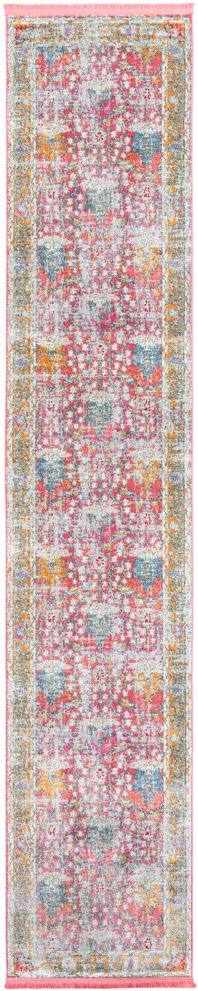 Pink 2' 7 x 13' 1 Paragon Runner Area Rug 100% Polypropylene Colorful Vivid Boho Style Modern Carpet for Unique Interiors for Sale at Rug Engine