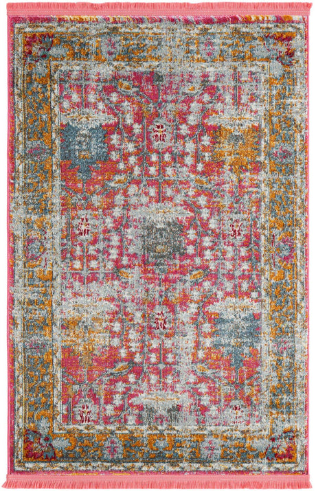 Pink 3' 3 x 5' 3 Paragon Rectangle Area Rug 100% Polypropylene Colorful Vivid Boho Style Modern Carpet for Unique Interiors for Sale at Rug Engine
