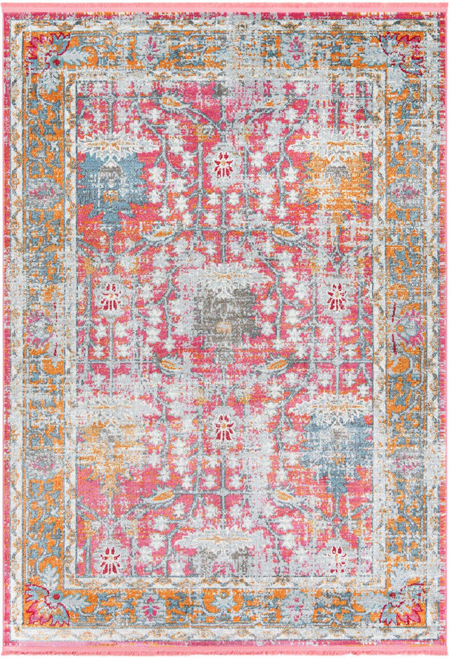 Pink 7' 1 x 10' Paragon Rectangle Area Rug 100% Polypropylene Colorful Vivid Boho Style Modern Carpet for Unique Interiors for Sale at Rug Engine