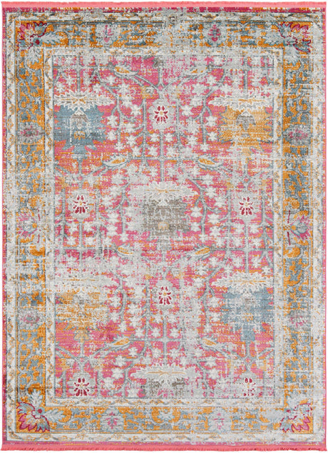 Pink 8' 2 x 11' Paragon Rectangle Area Rug 100% Polypropylene Colorful Vivid Boho Style Modern Carpet for Unique Interiors for Sale at Rug Engine