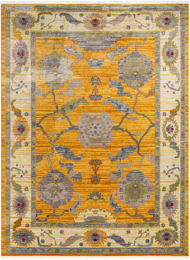 Yellow 10' x 13' 1 Paragon Rectangle Area Rug 100% Polypropylene Colorful Vivid Boho Style Modern Carpet for Unique Interiors for Sale at Rug Engine