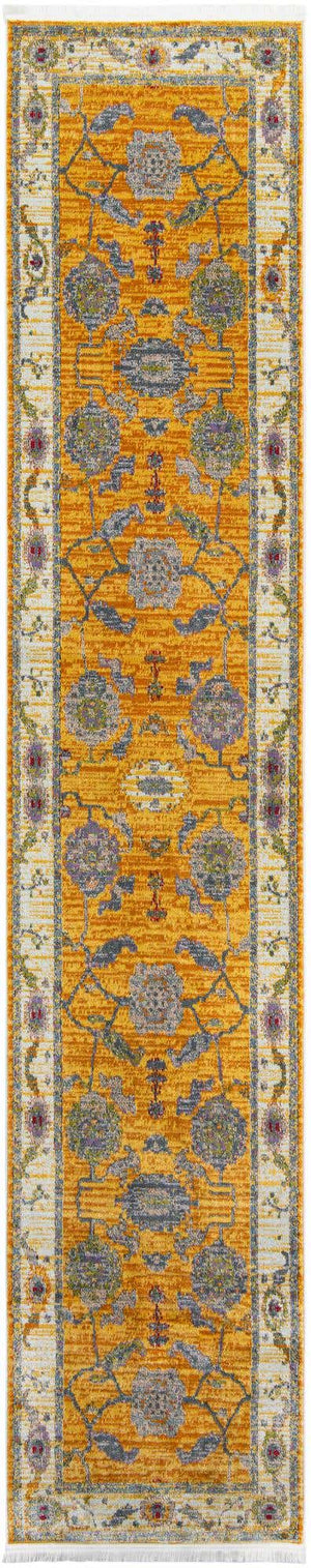 Yellow 2' 7 x 13' 1 Paragon Runner Area Rug 100% Polypropylene Colorful Vivid Boho Style Modern Carpet for Unique Interiors for Sale at Rug Engine