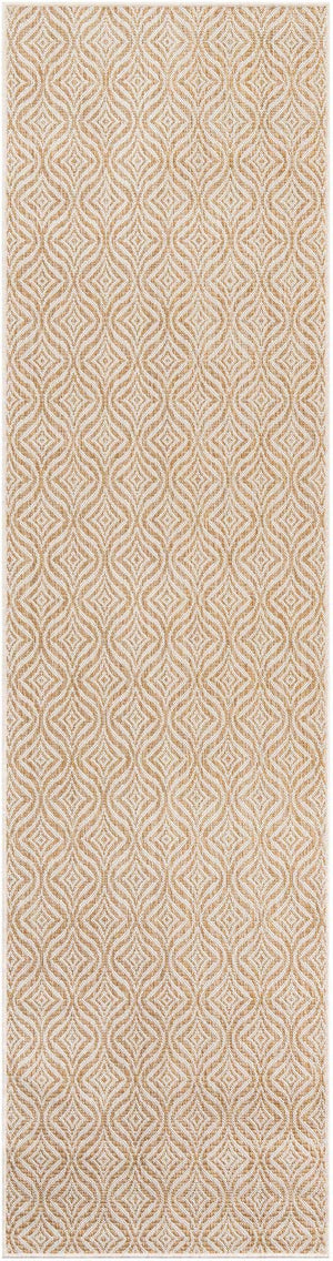 Taupe 2' 7 x 10' Outdoor Trellis Runner Area Rug Weather Resistant for Patio, Deck, Terrace, Balcony, Porch Geometric Design Water Safe Outside Carpet for Sale at Rug Engine