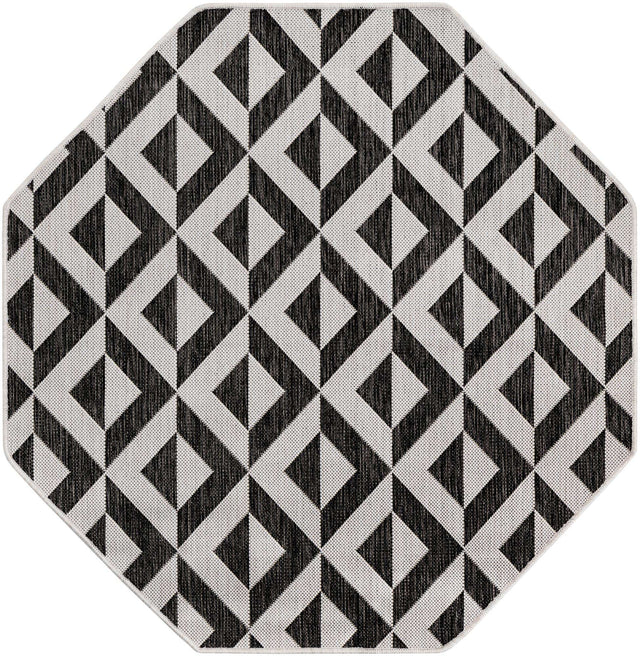 Charcoal Gray 4' 1 x 4' 1 Jill Zarin Outdoor Octagon Area Rug Weather Resistant for Patio, Deck, Terrace, Balcony, Porch Durable 100% Polypropylene Carpet for Outside for Sale at Rug Engine