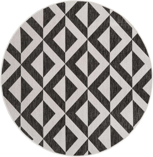 Charcoal Gray 5' 3 x 5' 3 Jill Zarin Outdoor Round Area Rug Weather Resistant for Patio, Deck, Terrace, Balcony, Porch Durable 100% Polypropylene Carpet for Outside for Sale at Rug Engine