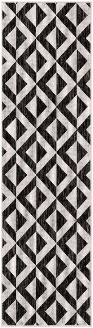 Charcoal Gray 2' x 7' 1 Jill Zarin Outdoor Runner Area Rug Weather Resistant for Patio, Deck, Terrace, Balcony, Porch Durable 100% Polypropylene Carpet for Outside for Sale at Rug Engine
