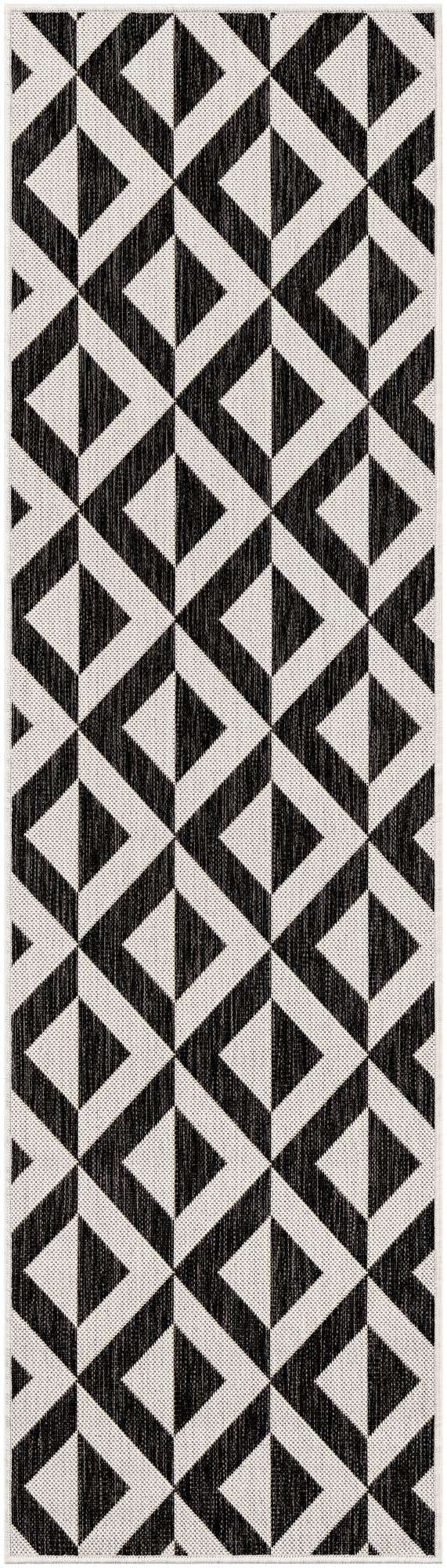 Charcoal Gray 2' x 7' 1 Jill Zarin Outdoor Runner Area Rug Weather Resistant for Patio, Deck, Terrace, Balcony, Porch Durable 100% Polypropylene Carpet for Outside for Sale at Rug Engine