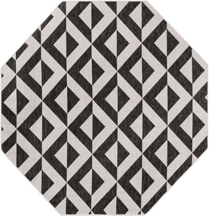 Charcoal Gray 7' 10 x 7' 10 Jill Zarin Outdoor Octagon Area Rug Weather Resistant for Patio, Deck, Terrace, Balcony, Porch Durable 100% Polypropylene Carpet for Outside for Sale at Rug Engine