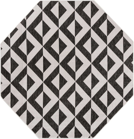 Charcoal Gray 7' 10 x 7' 10 Jill Zarin Outdoor Octagon Area Rug Weather Resistant for Patio, Deck, Terrace, Balcony, Porch Durable 100% Polypropylene Carpet for Outside for Sale at Rug Engine