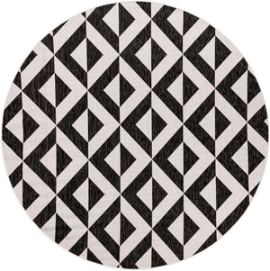 Charcoal Gray 7' 10 x 7' 10 Jill Zarin Outdoor Round Area Rug Weather Resistant for Patio, Deck, Terrace, Balcony, Porch Durable 100% Polypropylene Carpet for Outside for Sale at Rug Engine