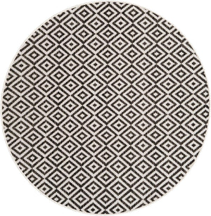 Charcoal Gray 5' 3 x 5' 3 Jill Zarin Outdoor Round Area Rug Weather Resistant for Patio, Deck, Terrace, Balcony, Porch Durable 100% Polypropylene Carpet for Outside for Sale at Rug Engine