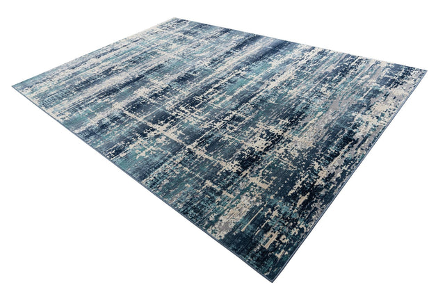 Blue 7' 1 x 10' Malibu Rectangle Area Rug 70% Polypropylene & 30% Polyester Colorful Modern Carpet for Living, Dining, Office, Bedrooms for Sale at Rug Engine