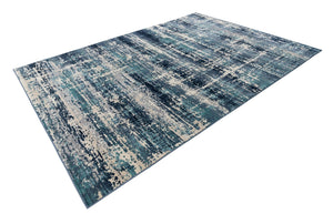 Blue 7' 1 x 10' Malibu Rectangle Area Rug 70% Polypropylene & 30% Polyester Colorful Modern Carpet for Living, Dining, Office, Bedrooms for Sale at Rug Engine