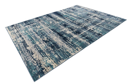 Blue 7' 1 x 10' Malibu Rectangle Area Rug 70% Polypropylene & 30% Polyester Colorful Modern Carpet for Living, Dining, Office, Bedrooms for Sale at Rug Engine