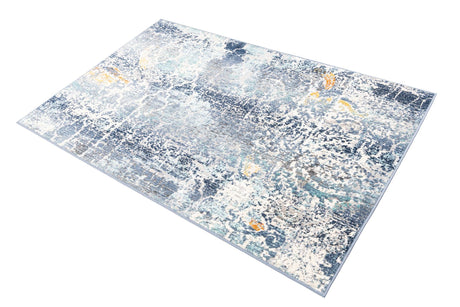 Blue 3' 7 x 5' 3 Malibu Rectangle Area Rug 70% Polypropylene & 30% Polyester Colorful Modern Carpet for Living, Dining, Office, Bedrooms for Sale at Rug Engine