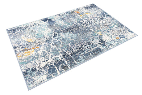 Blue 3' 7 x 5' 3 Malibu Rectangle Area Rug 70% Polypropylene & 30% Polyester Colorful Modern Carpet for Living, Dining, Office, Bedrooms for Sale at Rug Engine