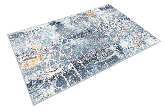 Blue 3' 7 x 5' 3 Malibu Rectangle Area Rug 70% Polypropylene & 30% Polyester Colorful Modern Carpet for Living, Dining, Office, Bedrooms for Sale at Rug Engine