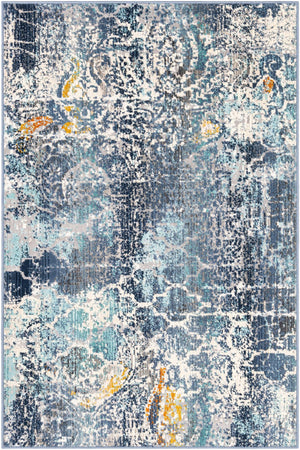 Blue 3' 7 x 5' 3 Malibu Rectangle Area Rug 70% Polypropylene & 30% Polyester Colorful Modern Carpet for Living, Dining, Office, Bedrooms for Sale at Rug Engine