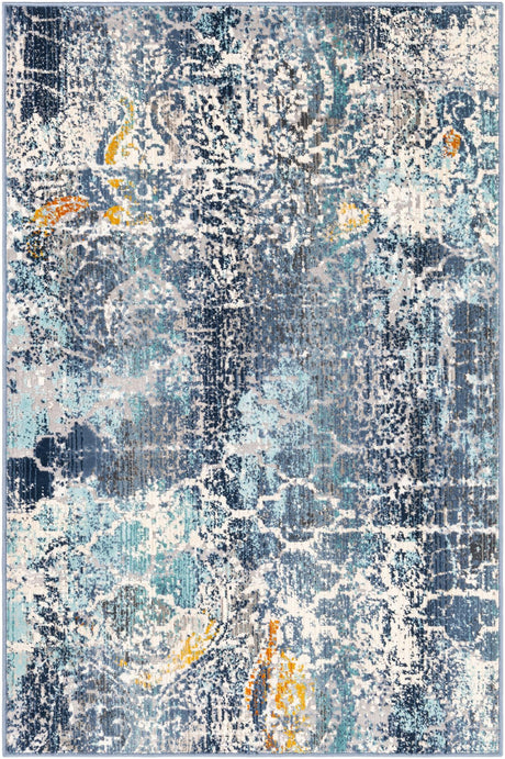 Blue 3' 7 x 5' 3 Malibu Rectangle Area Rug 70% Polypropylene & 30% Polyester Colorful Modern Carpet for Living, Dining, Office, Bedrooms for Sale at Rug Engine