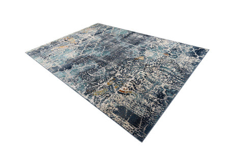 Blue 7' 1 x 10' Malibu Rectangle Area Rug 70% Polypropylene & 30% Polyester Colorful Modern Carpet for Living, Dining, Office, Bedrooms for Sale at Rug Engine
