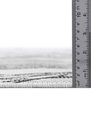Charcoal Ivory 13' 1 x 13' 1 Outdoor Botanical Round Area Rug Weather Resistant for Patio, Deck, Terrace, Balcony, Porch Polypropylene Garden Floral Tropical Carpet for Sale at Rug Engine