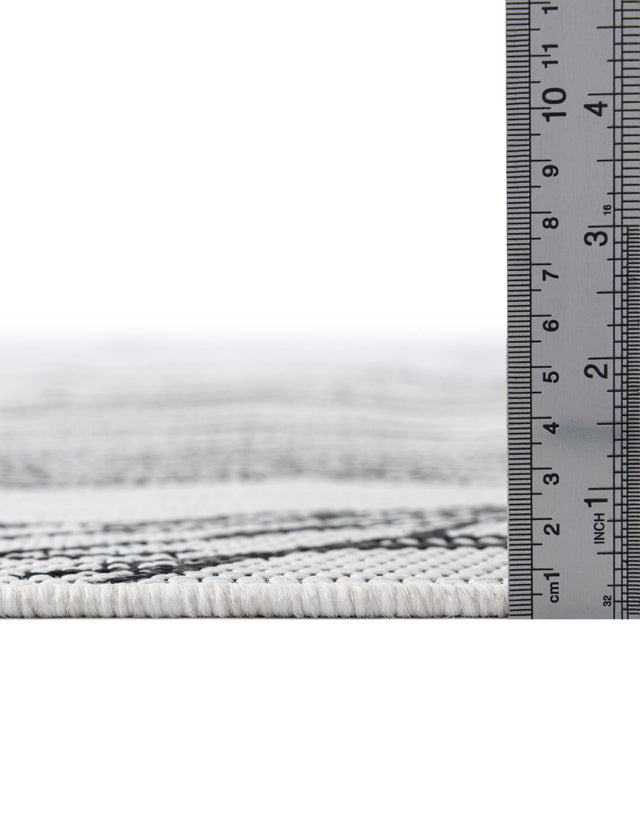 Charcoal Ivory 5' 3 x 8' Outdoor Botanical Rectangle Area Rug Weather Resistant for Patio, Deck, Terrace, Balcony, Porch Polypropylene Garden Floral Tropical Carpet for Sale at Rug Engine