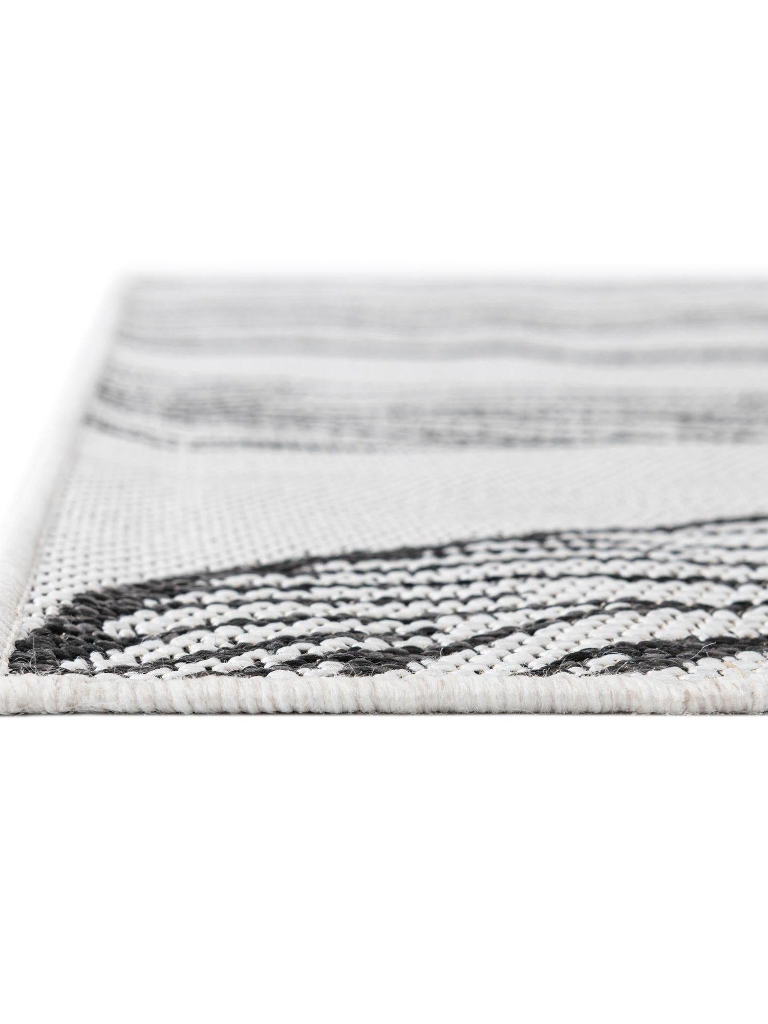 Charcoal Ivory 6' 1 x 9' Outdoor Botanical Rectangle Area Rug Weather Resistant for Patio, Deck, Terrace, Balcony, Porch Polypropylene Garden Floral Tropical Carpet for Sale at Rug Engine