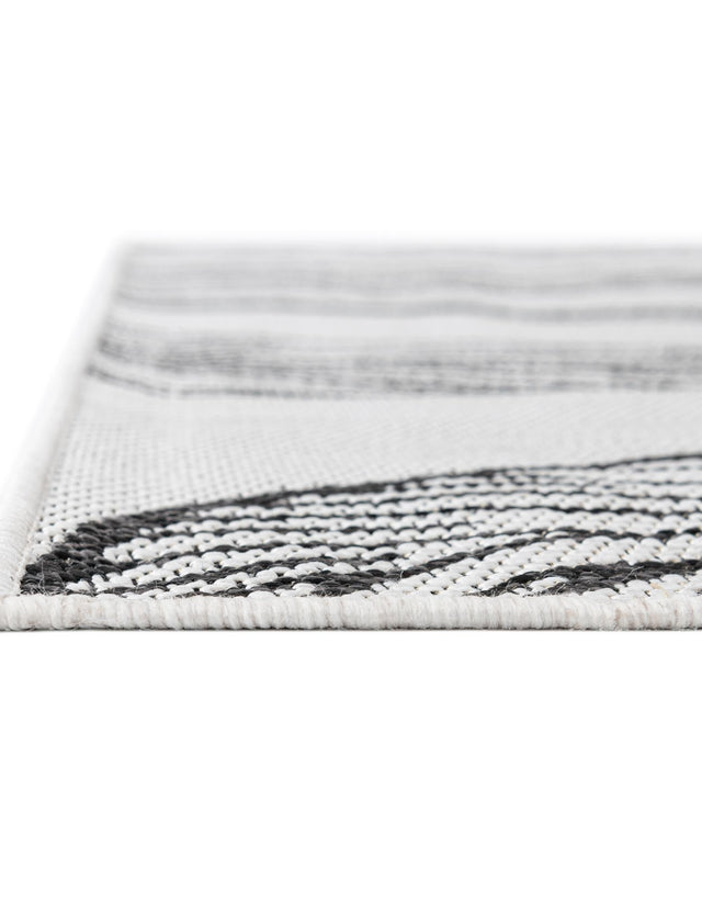 Charcoal Ivory 7' 10 x 11' Outdoor Botanical Rectangle Area Rug Weather Resistant for Patio, Deck, Terrace, Balcony, Porch Polypropylene Garden Floral Tropical Carpet for Sale at Rug Engine