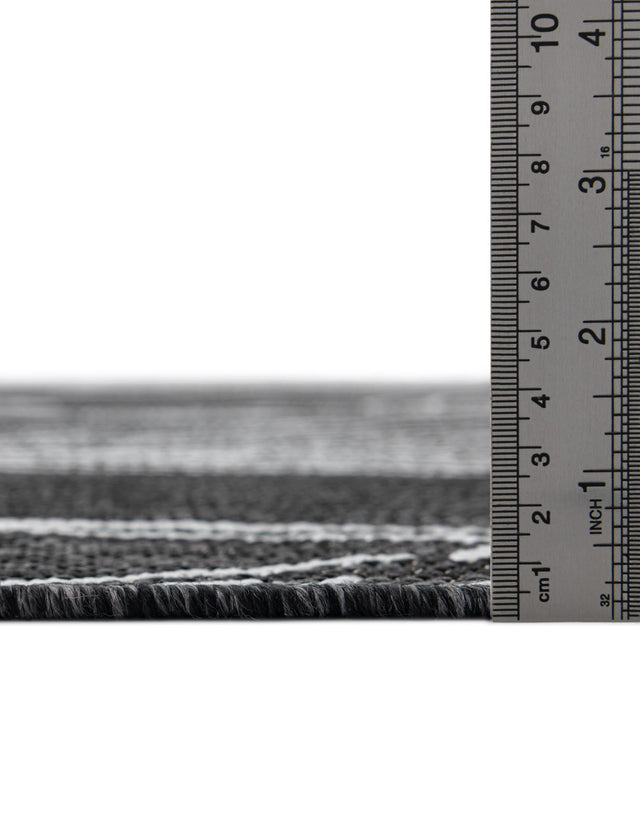 Ivory Charcoal 10' 8 x 10' 8 Outdoor Botanical Square Area Rug Weather Resistant for Patio, Deck, Terrace, Balcony, Porch Polypropylene Garden Floral Tropical Carpet for Sale at Rug Engine