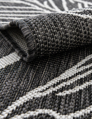Ivory Charcoal 5' 3 x 8' Outdoor Botanical Rectangle Area Rug Weather Resistant for Patio, Deck, Terrace, Balcony, Porch Polypropylene Garden Floral Tropical Carpet for Sale at Rug Engine
