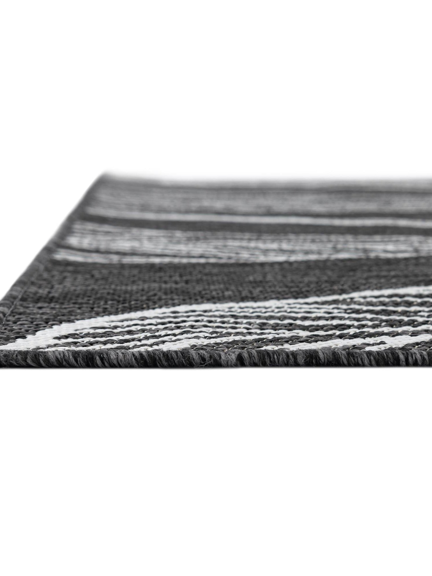 Ivory Charcoal 7' 1 x 10' Outdoor Botanical Rectangle Area Rug Weather Resistant for Patio, Deck, Terrace, Balcony, Porch Polypropylene Garden Floral Tropical Carpet for Sale at Rug Engine