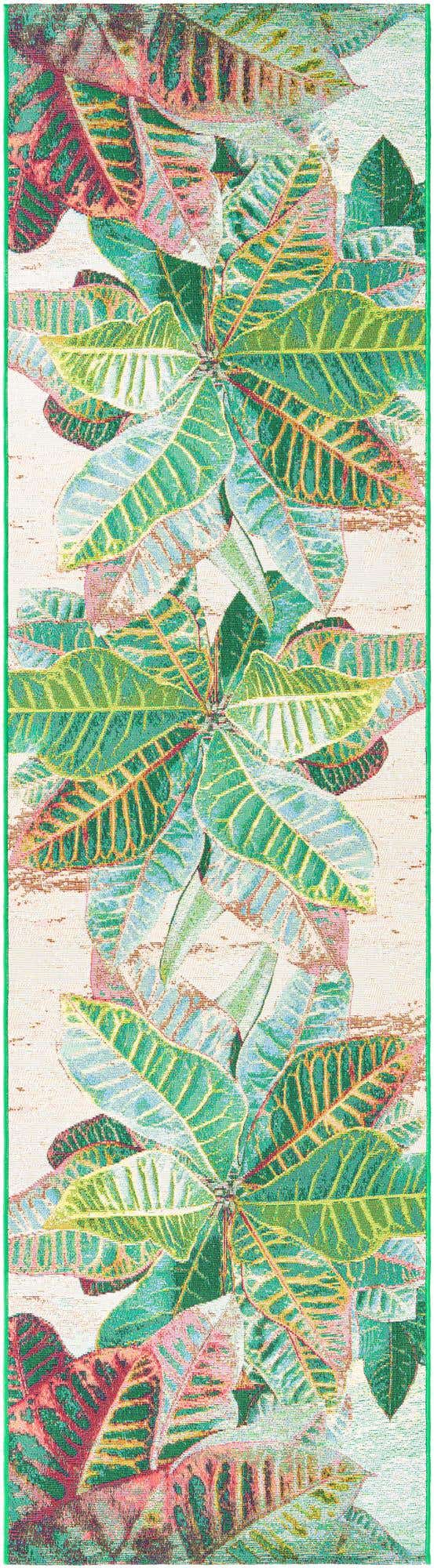 Multicolor 2' 7 x 10' Outdoor Botanical Runner Area Rug Weather Resistant for Patio, Deck, Terrace, Balcony, Porch Polypropylene Garden Floral Tropical Carpet for Sale at Rug Engine