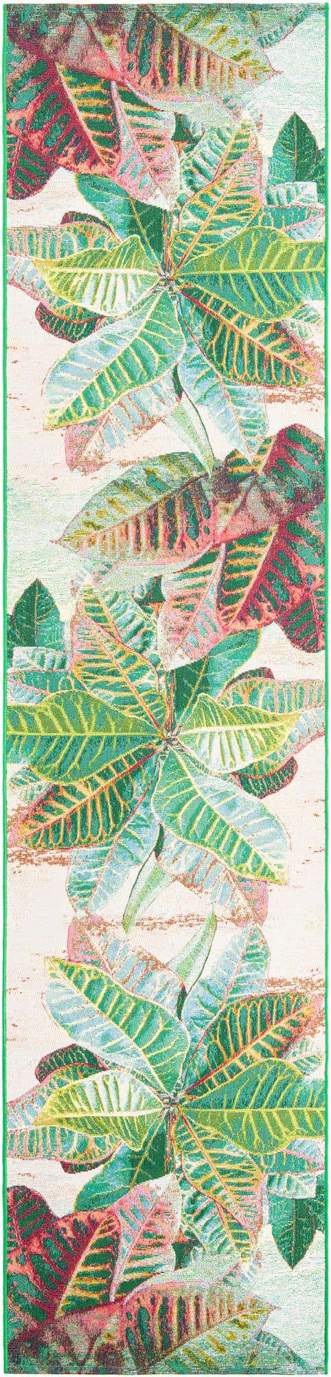 Multicolor 2' 7 x 12' Outdoor Botanical Runner Area Rug Weather Resistant for Patio, Deck, Terrace, Balcony, Porch Polypropylene Garden Floral Tropical Carpet for Sale at Rug Engine