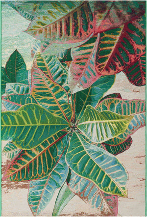 Multicolor 5' 3 x 8' Outdoor Botanical Rectangle Area Rug Weather Resistant for Patio, Deck, Terrace, Balcony, Porch Polypropylene Garden Floral Tropical Carpet for Sale at Rug Engine