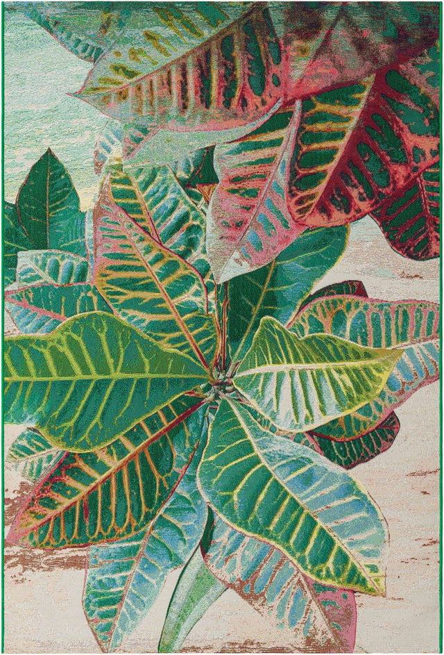 Multicolor 5' 3 x 8' Outdoor Botanical Rectangle Area Rug Weather Resistant for Patio, Deck, Terrace, Balcony, Porch Polypropylene Garden Floral Tropical Carpet for Sale at Rug Engine