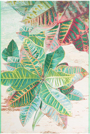 Multicolor 6' 1 x 9' Outdoor Botanical Rectangle Area Rug Weather Resistant for Patio, Deck, Terrace, Balcony, Porch Polypropylene Garden Floral Tropical Carpet for Sale at Rug Engine