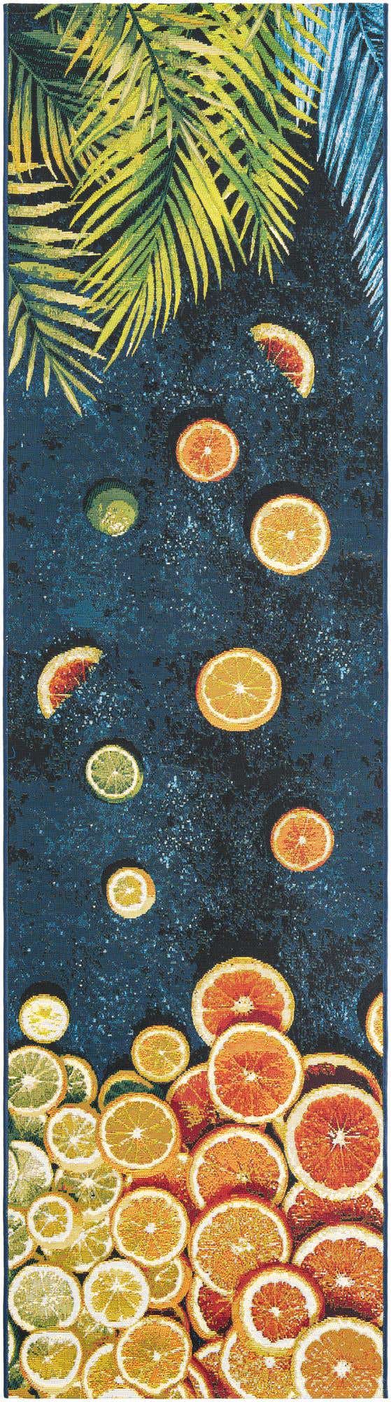 Multicolor 2' 7 x 10' Outdoor Coastal Runner Area Rug Weather Resistant for Patio, Deck, Terrace, Balcony, Porch 100% Polypropylene Coastal Decor Carpet for Sale at Rug Engine