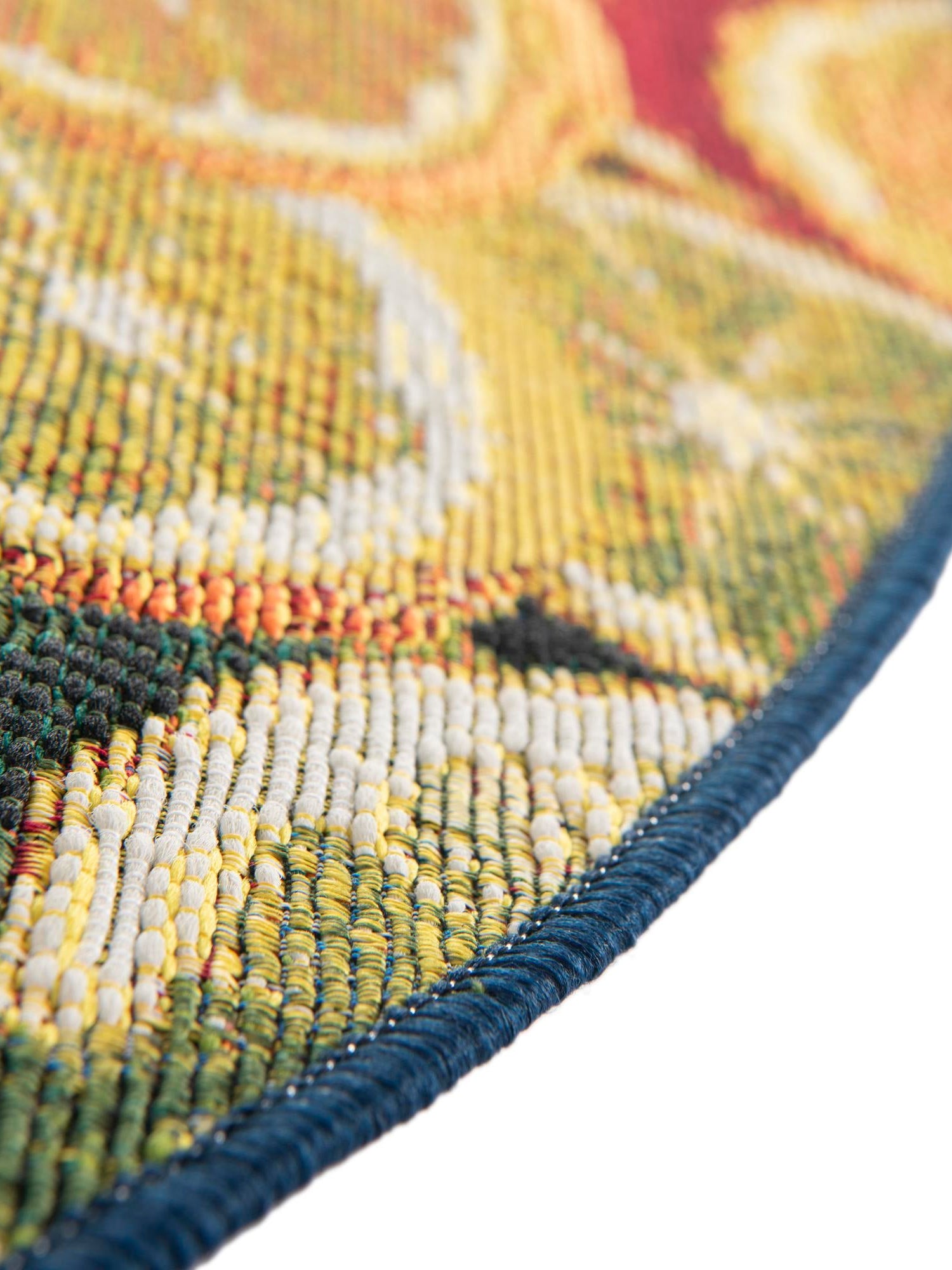 Multicolor 12' x 12' Outdoor Coastal Round Area Rug Weather Resistant for Patio, Deck, Terrace, Balcony, Porch 100% Polypropylene Coastal Decor Carpet for Sale at Rug Engine