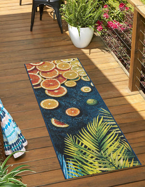 Multicolor 2' x 8' Outdoor Coastal Runner Area Rug Weather Resistant for Patio, Deck, Terrace, Balcony, Porch 100% Polypropylene Coastal Decor Carpet for Sale at Rug Engine