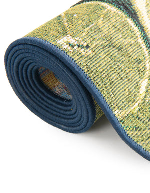 Multicolor 2' 7 x 12' Outdoor Coastal Runner Area Rug Weather Resistant for Patio, Deck, Terrace, Balcony, Porch 100% Polypropylene Coastal Decor Carpet for Sale at Rug Engine