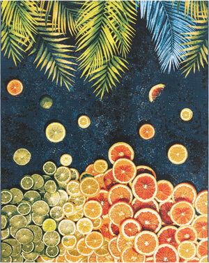 Multicolor 7' 10 x 10' Outdoor Coastal Rectangle Area Rug Weather Resistant for Patio, Deck, Terrace, Balcony, Porch 100% Polypropylene Coastal Decor Carpet for Sale at Rug Engine