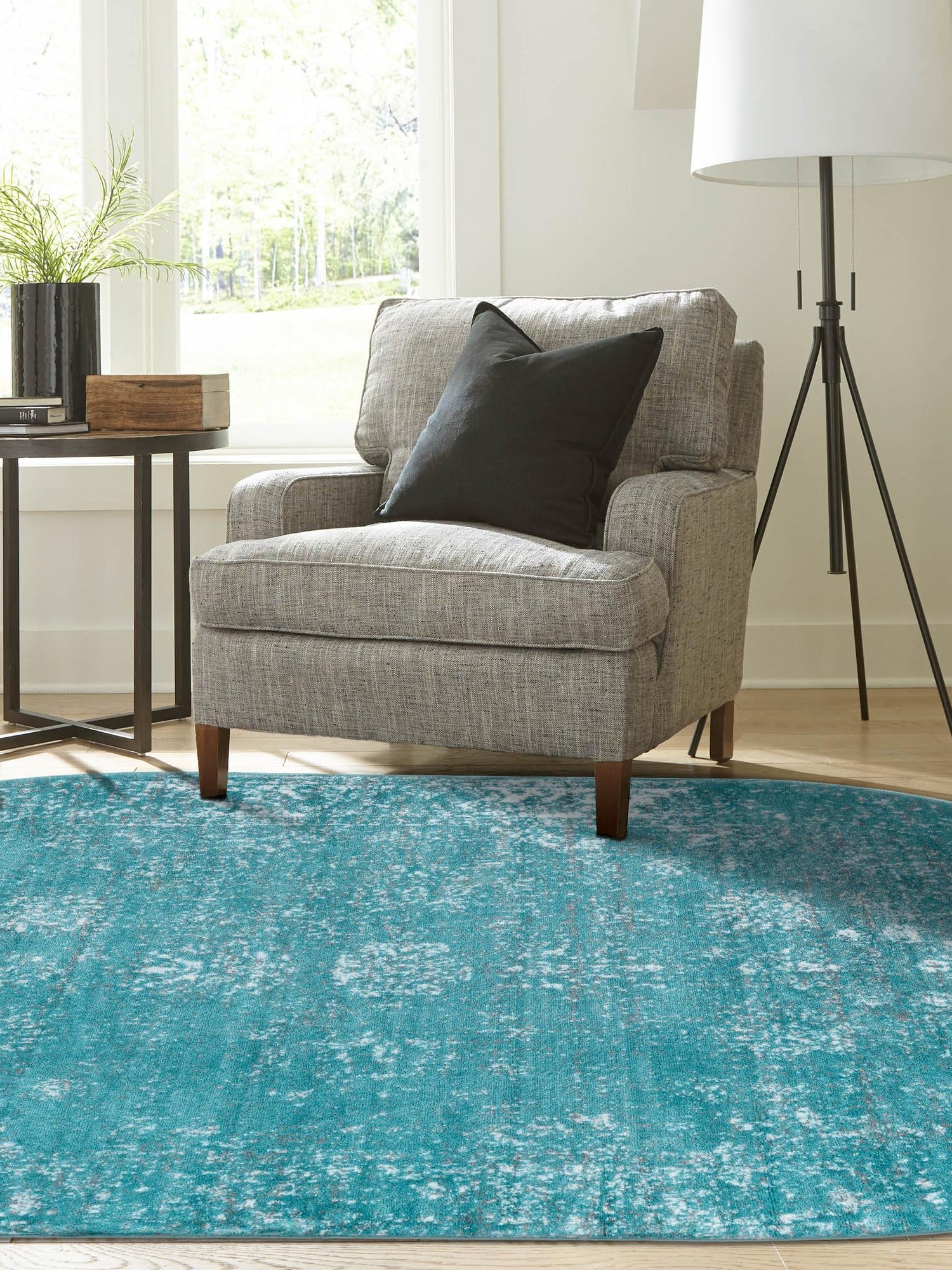 Turquoise 5' 3 x 8' Sofia Oval Area Rug Durable Easy Clean Stain Resistant Unique Carpet for Affordable Interior Home Design for Sale at Rug Engine