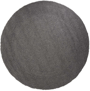 Gray 10' x 10' Felt Ball Round Area Rug Stunning All Natural 100% Wool Luxury Hand Woven Carpet for Modern Home Interiors Soft Touch Marshmallow Rug for Sale at Rug Engine