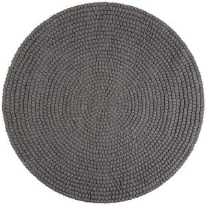 Gray 6' 1 x 6' 1 Felt Ball Round Area Rug Stunning All Natural 100% Wool Luxury Hand Woven Carpet for Modern Home Interiors Soft Touch Marshmallow Rug for Sale at Rug Engine