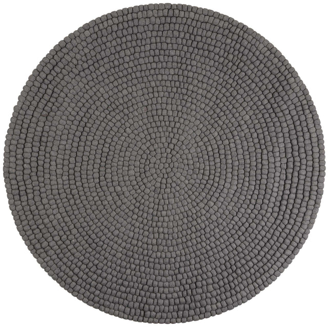 Gray 6' 1 x 6' 1 Felt Ball Round Area Rug Stunning All Natural 100% Wool Luxury Hand Woven Carpet for Modern Home Interiors Soft Touch Marshmallow Rug for Sale at Rug Engine