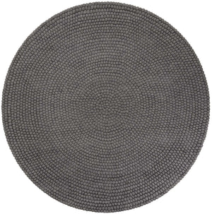 Gray 7' 10 x 7' 10 Felt Ball Round Area Rug Stunning All Natural 100% Wool Luxury Hand Woven Carpet for Modern Home Interiors Soft Touch Marshmallow Rug for Sale at Rug Engine